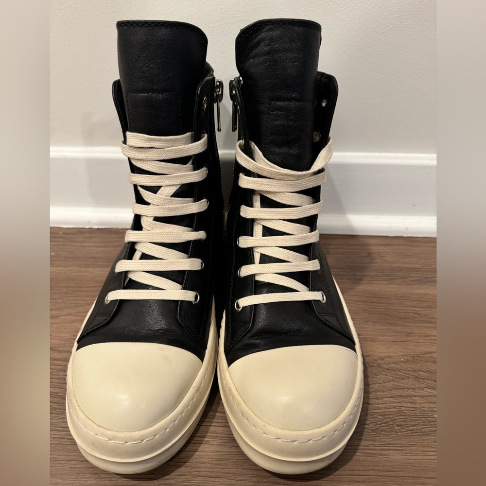 Rick Owens Black High Sneakers